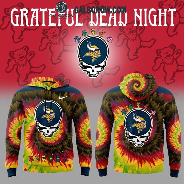 Minnesota Vikings Grateful Dead 2025 Crazy Rock Night Hoodie T-Shirt