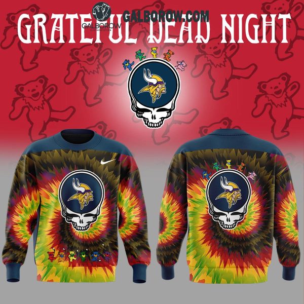 Minnesota Vikings Grateful Dead 2025 Crazy Rock Night Hoodie T-Shirt