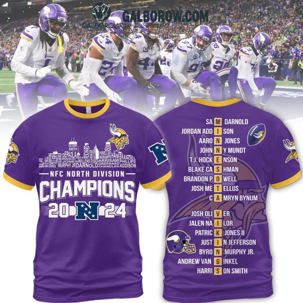 Minnesota Vikings NFC North Divison Champions 2024 Hoodie T Shirt