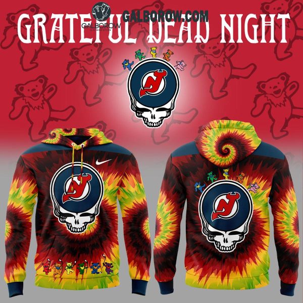 New Jersey Devils Grateful Dead 2025 Crazy Rock Night Hoodie T-Shirt