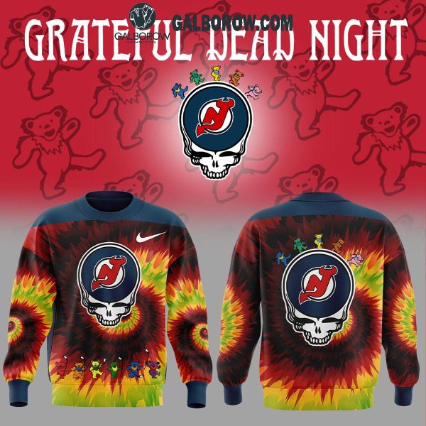 New Jersey Devils Grateful Dead 2025 Crazy Rock Night Hoodie T-Shirt