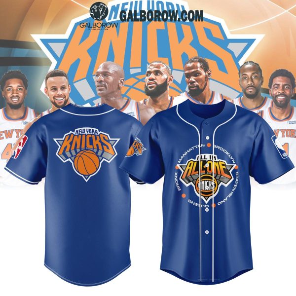 New York Knicks All-In All-One 2025 NBA Proud Baseball Jersey Blue Edition