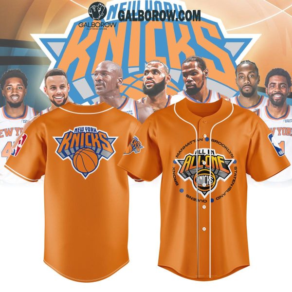 New York Knicks All-In All-One 2025 NBA Proud Orange Version Baseball Jersey