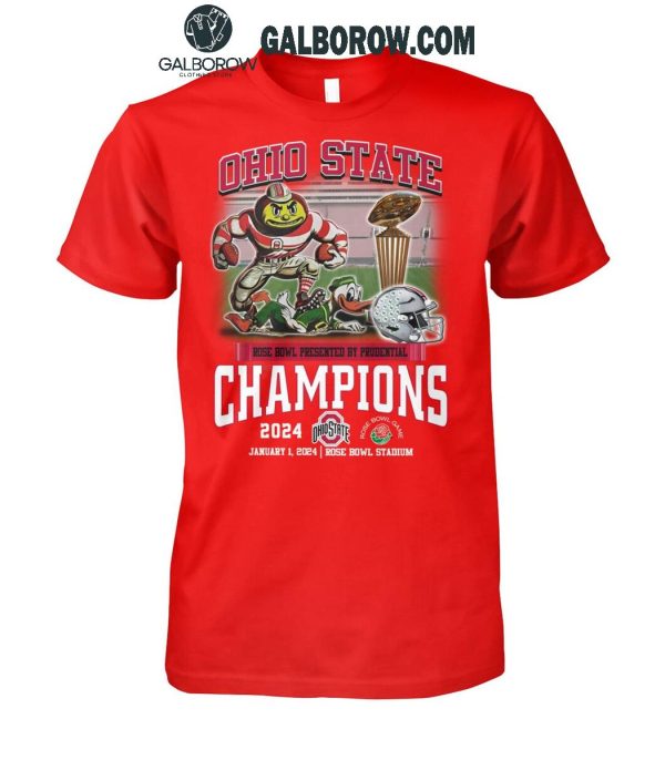 Ohio State Buckeyes Rose Bowl Presented By Prudential Champions 2024 T-Shirt