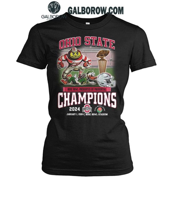 Ohio State Buckeyes Rose Bowl Presented By Prudential Champions 2024 T-Shirt