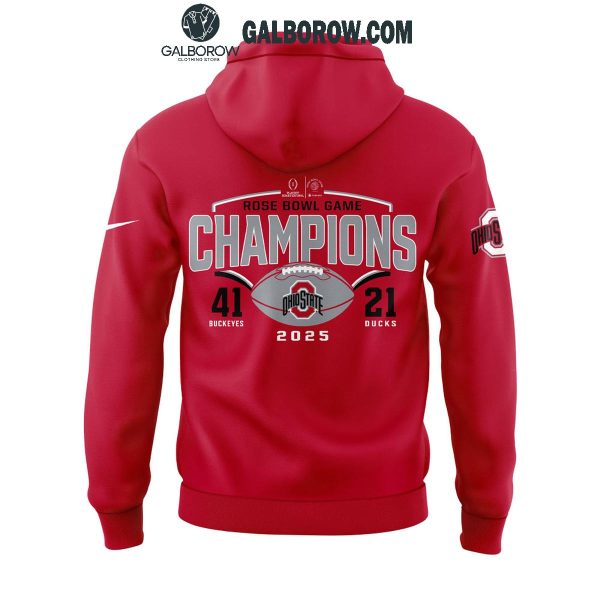 Ohio State Buckeyes True Football 2025 Rose Bowl Champions Hoodie T-Shirt