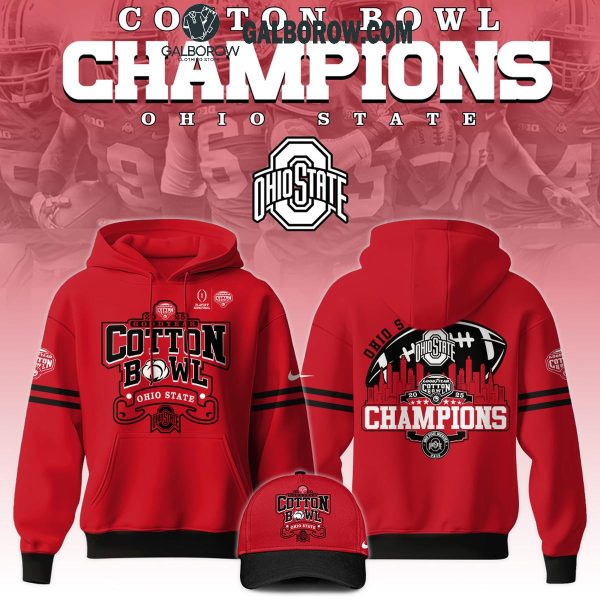 Ohio State Football Cotton Bowl Champions Go Buckeyes 2025 Hoodie T-Shirt Red