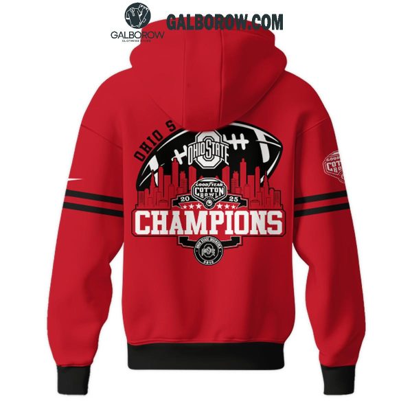 Ohio State Football Cotton Bowl Champions Go Buckeyes 2025 Hoodie T-Shirt Red