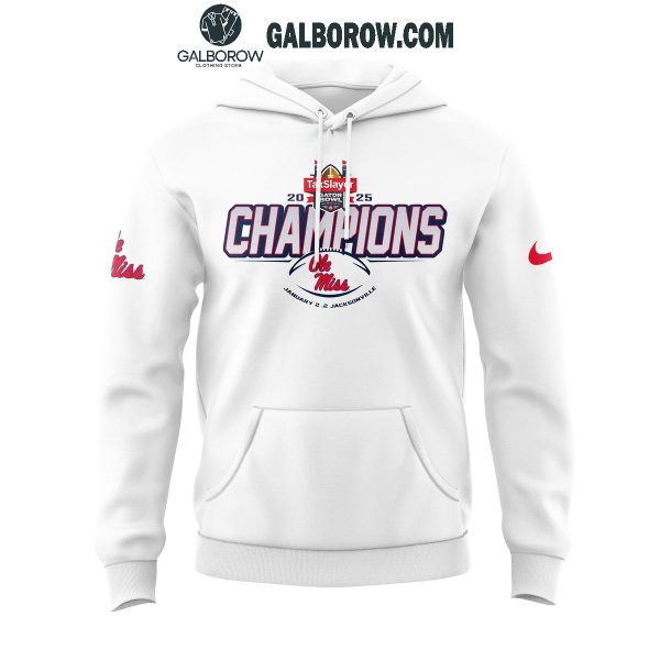 Ole Miss Rebels Football Gator Bowl Champs 2025 Hoodie T-Shirt White Version