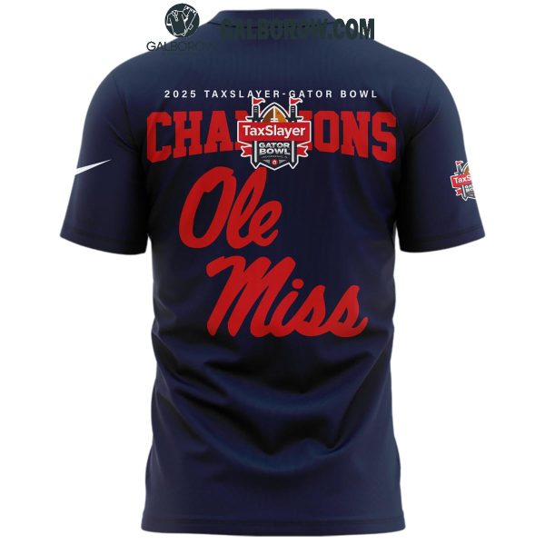 Ole Miss Rebels Gator Bowl Champions 2025 Navy Hoodie