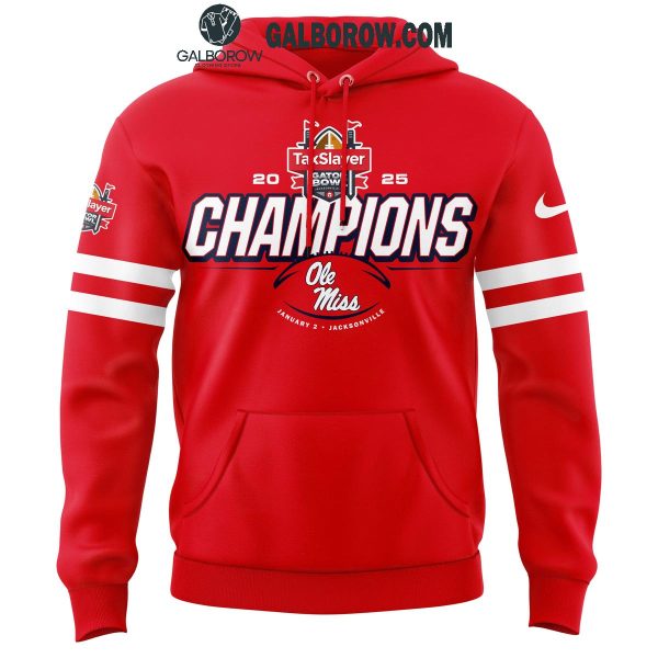 Ole Miss Rebels Gator Bowl Champions 2025 Red Hoodie