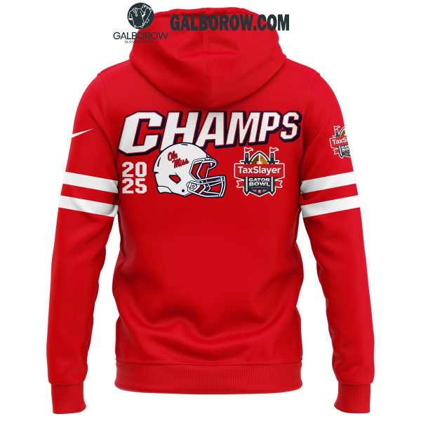 Ole Miss Rebels Gator Bowl Champions 2025 Red Hoodie