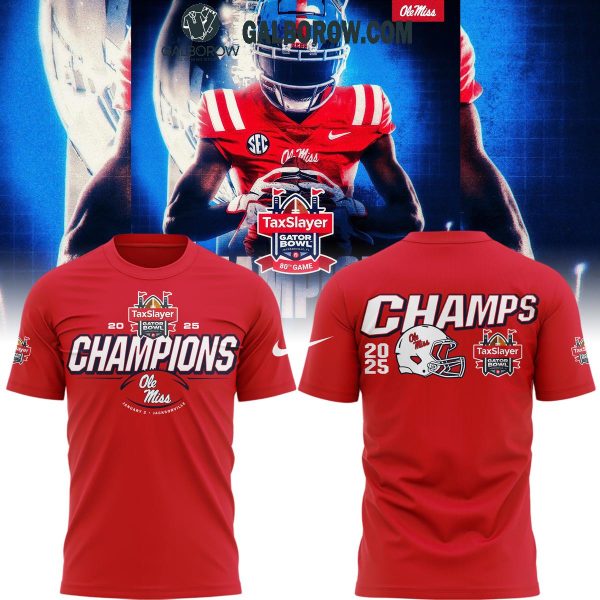 Ole Miss Rebels Gator Bowl Champions 2025 Red Hoodie