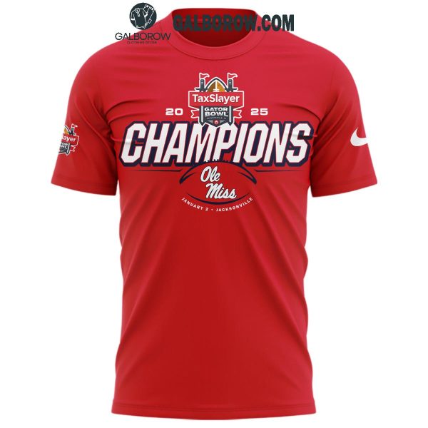 Ole Miss Rebels Gator Bowl Champions 2025 Red Hoodie