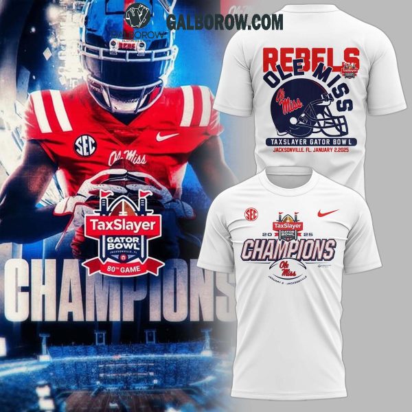 Ole Miss Rebels Gator Bowl Champions 2025 White Hoodie