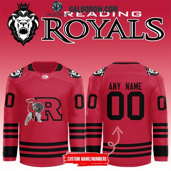 Reading Royals Red Knights 2025 Lions Heart Personalized Hockey Jersey