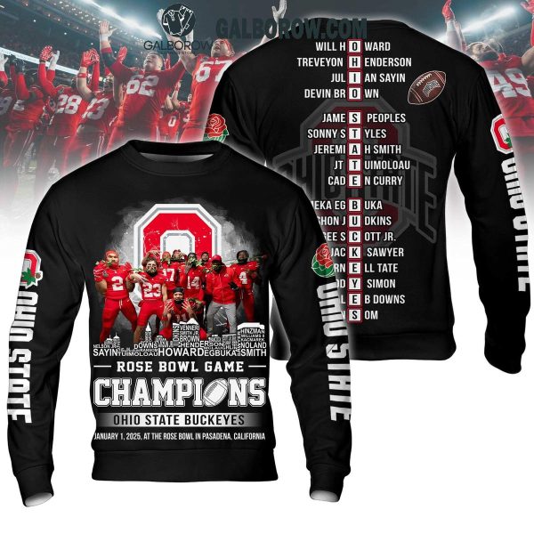 Rose Bowl Game Champions 2025 Ohio State Buckeyes Black Hoodie T Shirt