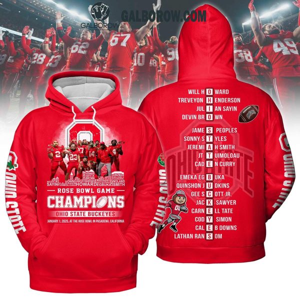 Rose Bowl Game Champions 2025 Ohio State Buckeyes Hoodie T Shirt