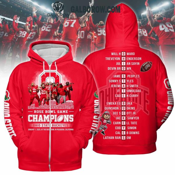 Rose Bowl Game Champions 2025 Ohio State Buckeyes Hoodie T Shirt