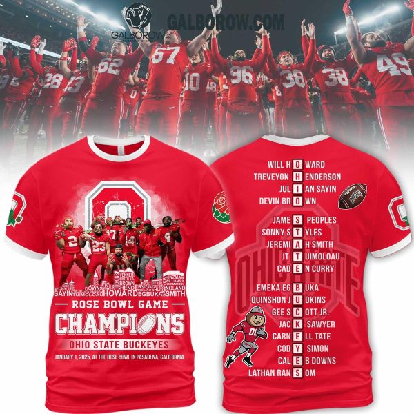 Rose Bowl Game Champions 2025 Ohio State Buckeyes Hoodie T Shirt