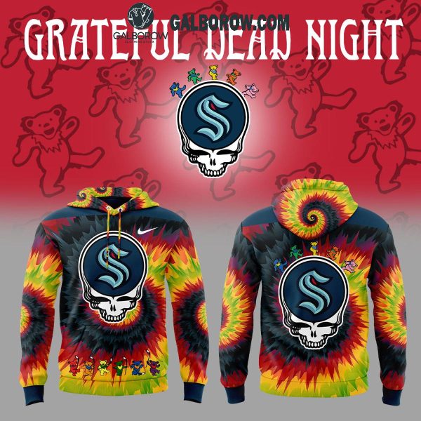 Seattle Kraken Grateful Dead 2025 Crazy Rock Night Hoodie T-Shirt