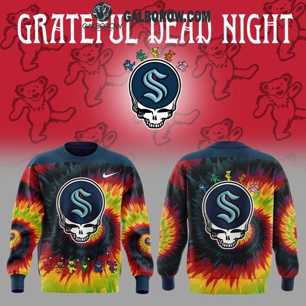 Seattle Kraken Grateful Dead 2025 Crazy Rock Night Hoodie T-Shirt