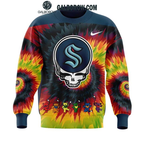 Seattle Kraken Grateful Dead 2025 Crazy Rock Night Hoodie T-Shirt