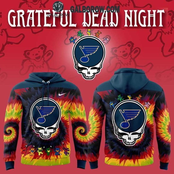 St. Louis Blues Grateful Dead 2025 Crazy Rock Night Hoodie T-Shirt