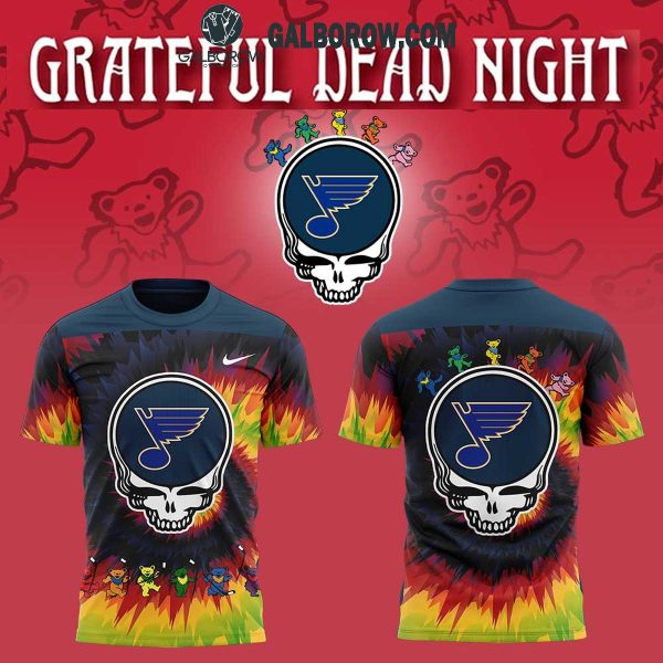 St. Louis Blues Grateful Dead 2025 Crazy Rock Night Hoodie T-Shirt