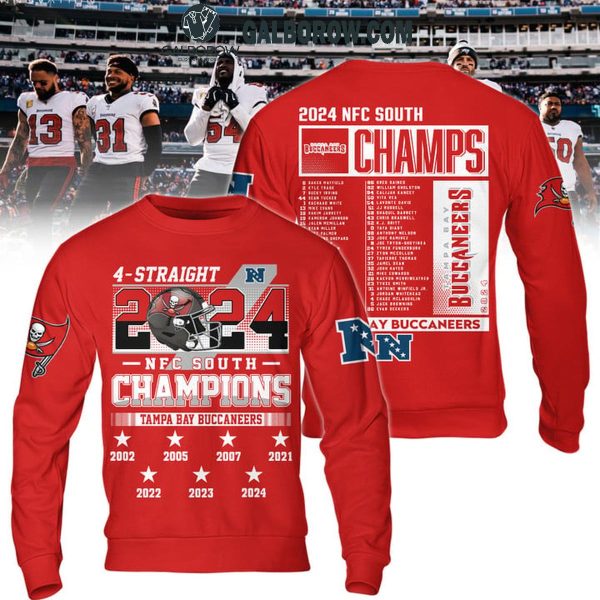 Tampa Bay Buccaneers NFC South Champions 4-Straight 2024 Hoodie T-Shirt