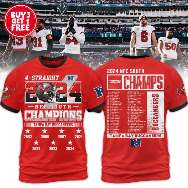 Tampa Bay Buccaneers NFC South Champions 4-Straight 2024 Hoodie T-Shirt