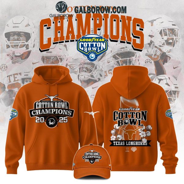 Texas Longhorn 2025 NCAA Cotton Bowl Champions Goodyear Hoodie T-Shirt