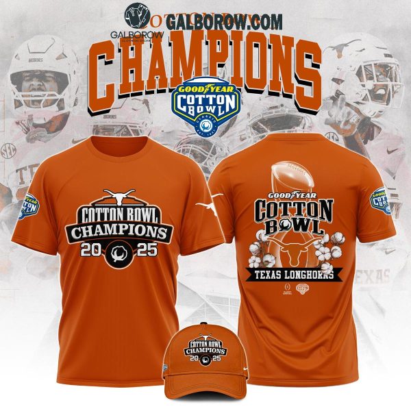 Texas Longhorn 2025 NCAA Cotton Bowl Champions Goodyear Hoodie T-Shirt