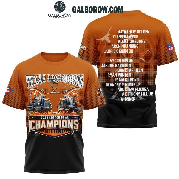 Texas Longhorns 2025 Cotton Bowl Champions 2025 Lineup List Hoodie T-Shirt