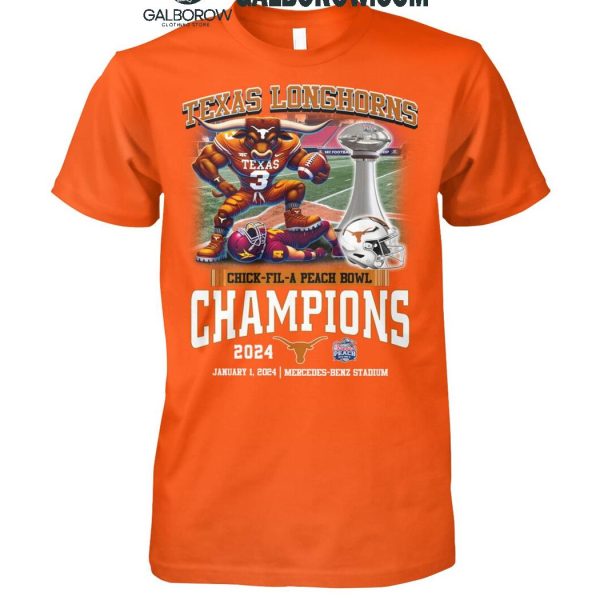 Texas Longhorns Chick-fil-a-Peach Champions 2024 Football Champs T-Shirt