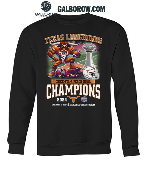 Texas Longhorns Chick-fil-a-Peach Champions 2024 Football Champs T-Shirt