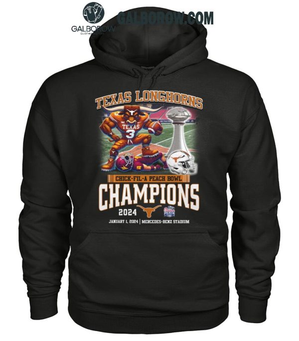 Texas Longhorns Chick-fil-a-Peach Champions 2024 Football Champs T-Shirt