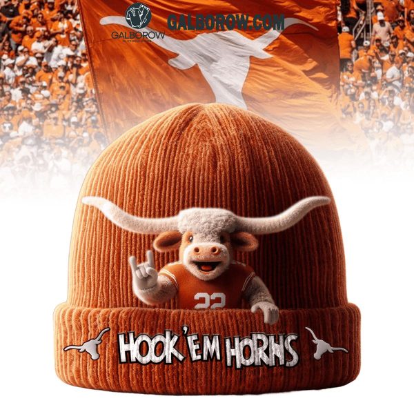 Texas Longhorns Football Hook ‘Em Horns 2025 Beanie Hat Orange Version