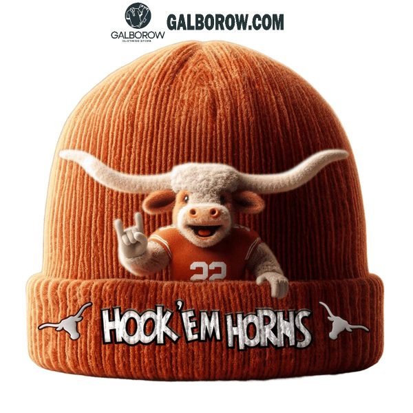 Texas Longhorns Football Hook ‘Em Horns 2025 Beanie Hat Orange Version