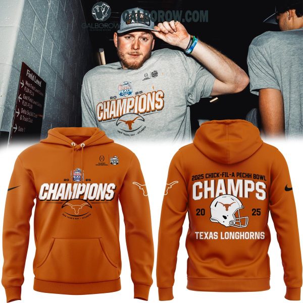 Texas Longhorns True Football Chick-fil-A Peach Bowl Champions 2025 Hoodie T-Shirt