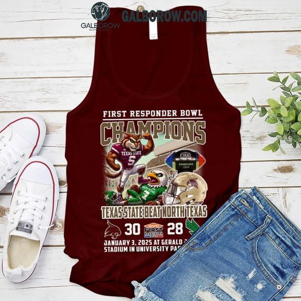 Texas State Bobcats First Responder Bowl Champions 2025 Beat North Texas T-Shirt