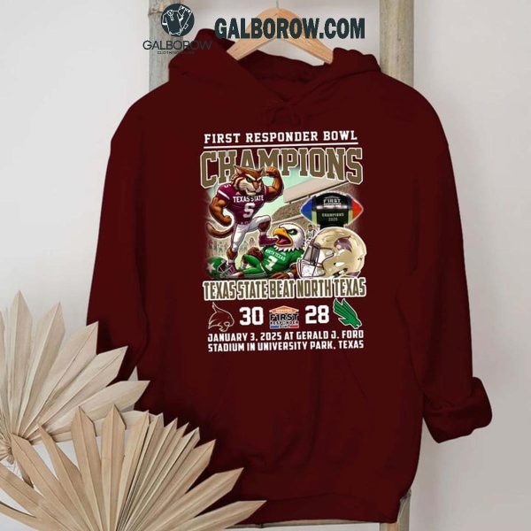 Texas State Bobcats First Responder Bowl Champions 2025 Beat North Texas T-Shirt