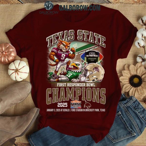 Texas State Bobcats First Responder Bowl Champions 2025 T-Shirt