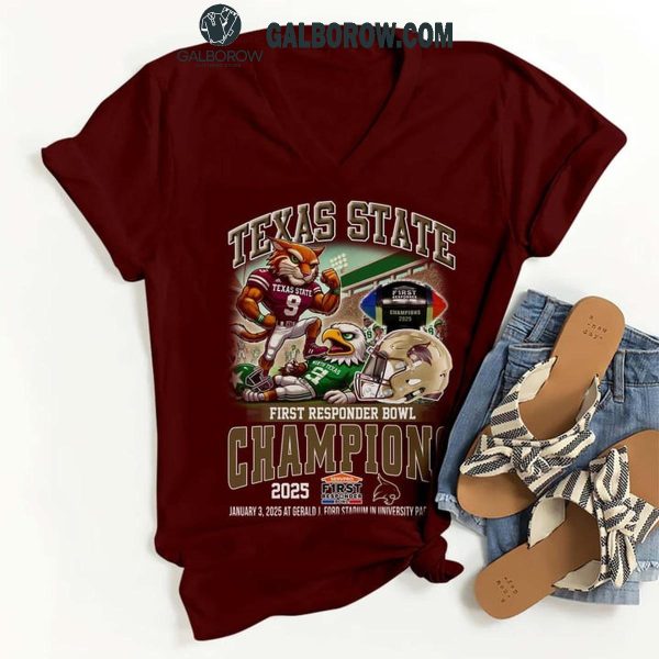 Texas State Bobcats First Responder Bowl Champions 2025 T-Shirt