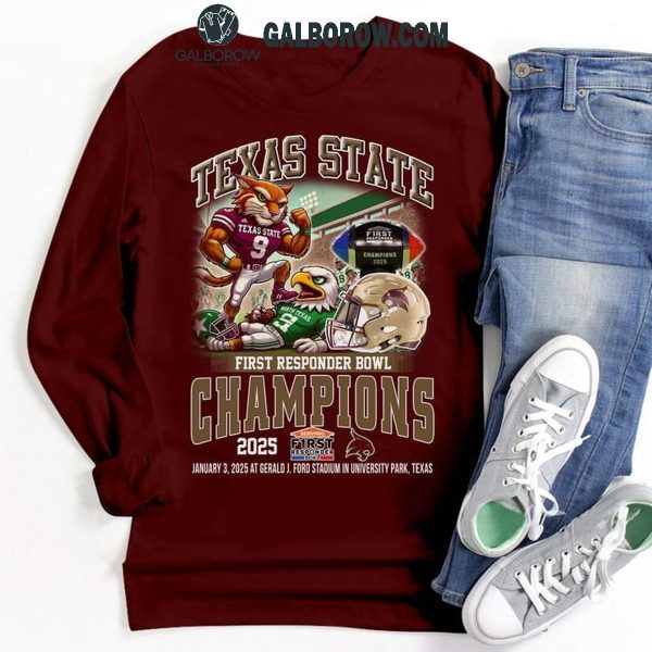 Texas State Bobcats First Responder Bowl Champions 2025 T-Shirt