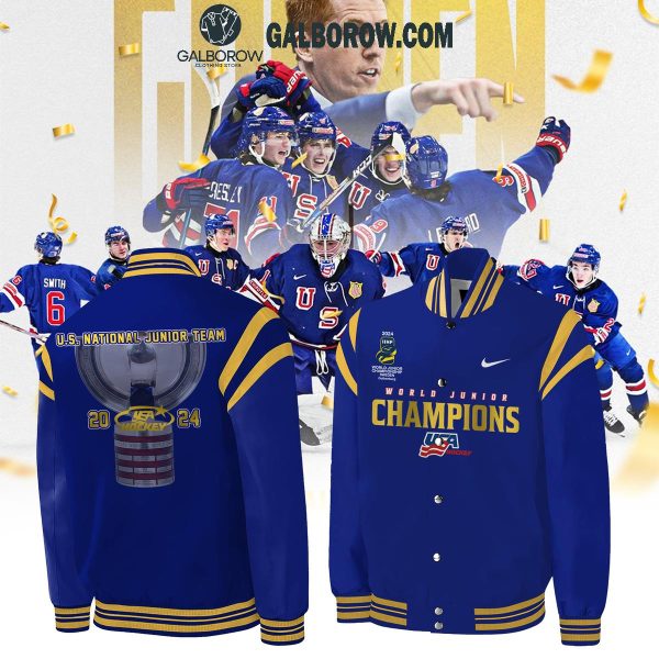 USA Hockey World Junior Ice Hockey Champions 2024 Baseball Jacket