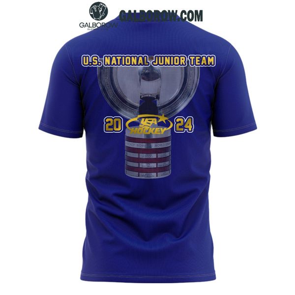 USA Hockey World Junior Ice Hockey Champions 2024 Blue Hoodie T-Shirt