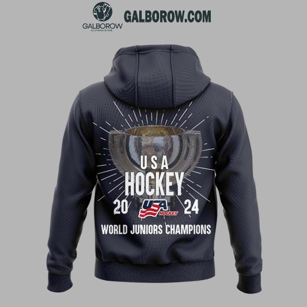 USA Hockey World Junior Ice Hockey Champions 2024 Hoodie T-Shirt Black