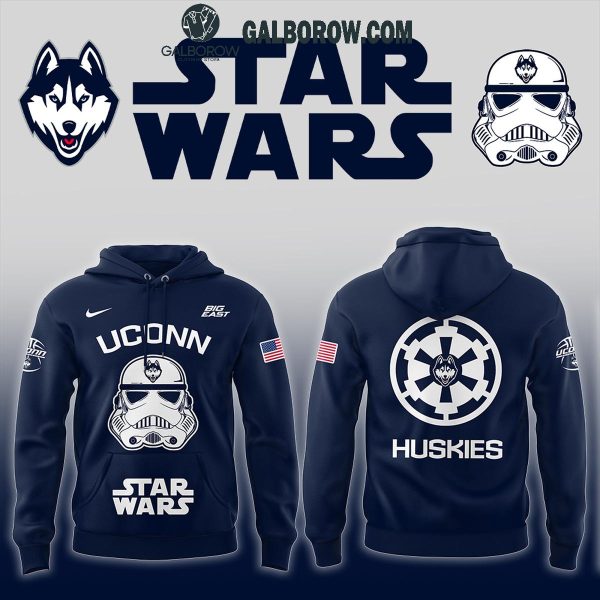 Uconn Huskies Basketball x Stars Wars 2025 Stormtrooper Hoodie T-Shirt